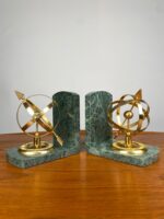 Vintage Brass & Marble Armillary Sphere Bookends - Image 6