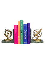 Vintage Brass & Marble Armillary Sphere Bookends
